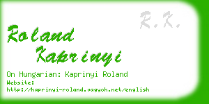 roland kaprinyi business card